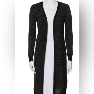 Rag & Bone long black shimmer cardigan, size small